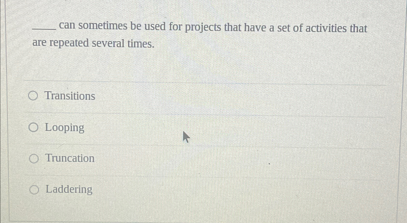  can sometimes be used for projects that have a set of