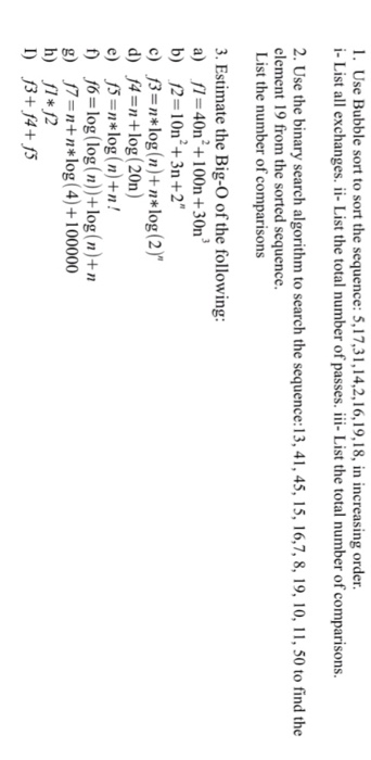  Use Bubble sort to sort the sequence: 5, 17, 31, 14,