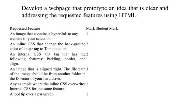  Develop a webpage that prototype an idea that is clear and