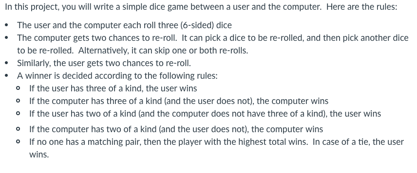 Write the following in java while following instructions: In this project, you