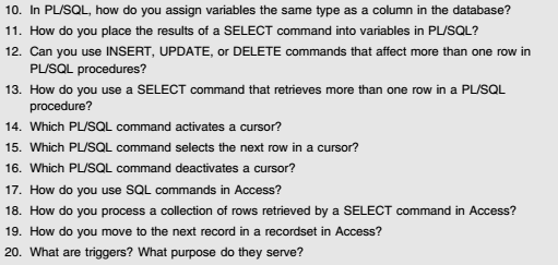 SQL 10. In PL/SQL, how do you assign variables the same type