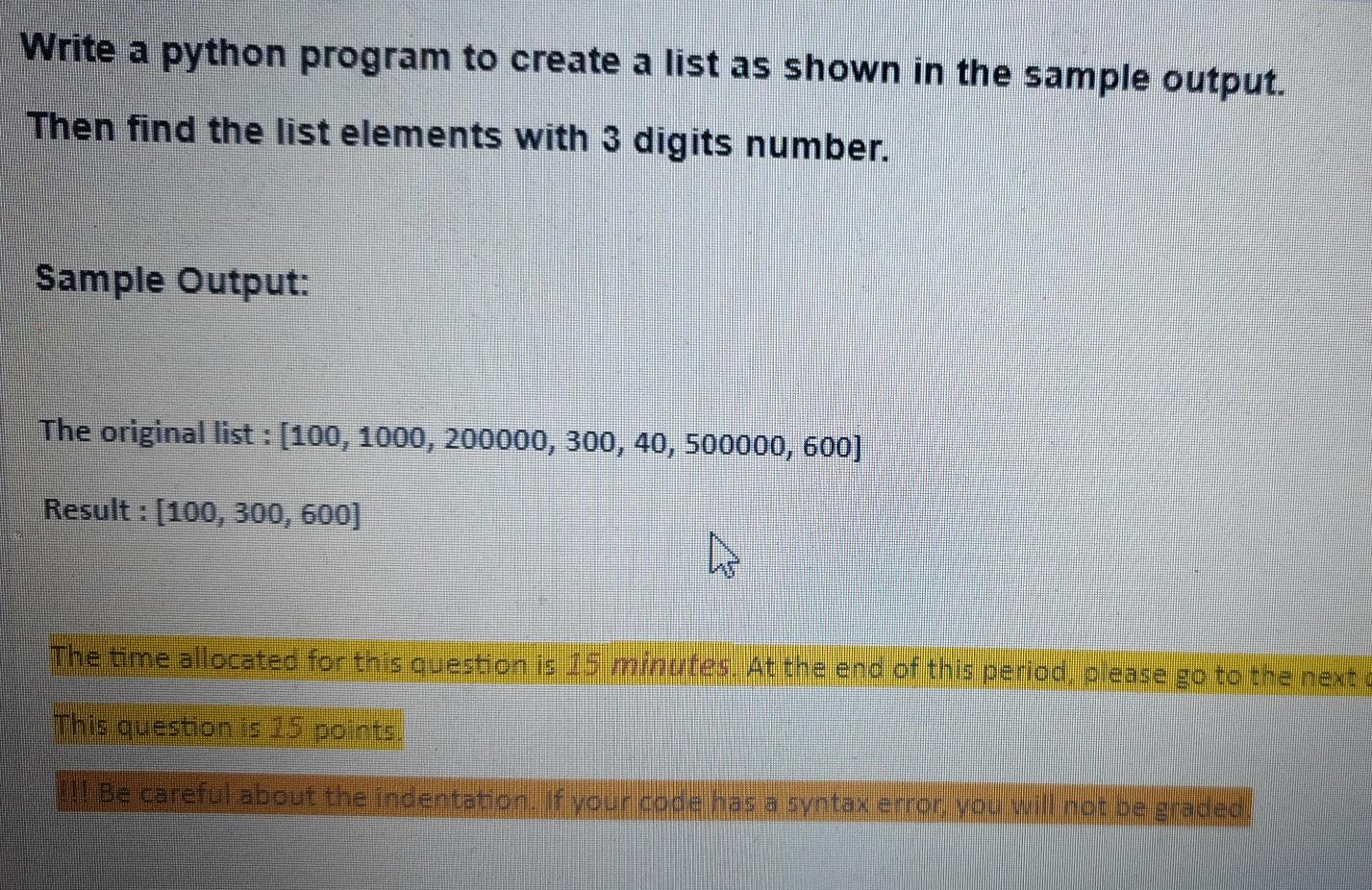  python code Write a python program to create a list as