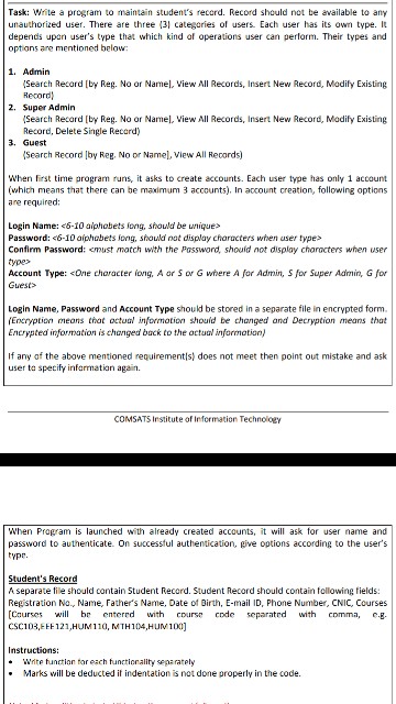 solve the following program in C language with the requested requirements as