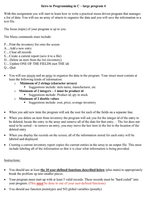  i need help making this in c Intro to Programming in