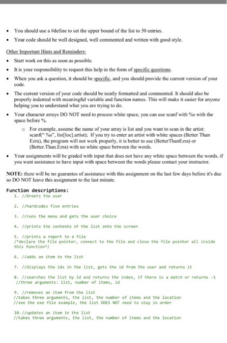 C- large program 4 With this assignment you will start to learn