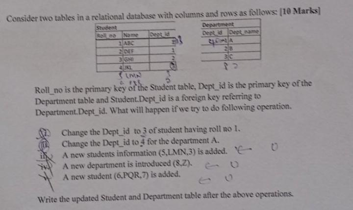  subject: data base management system please send it in 30 minutes