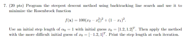  Please use Matlab to solve this problem (20 pts) Program the