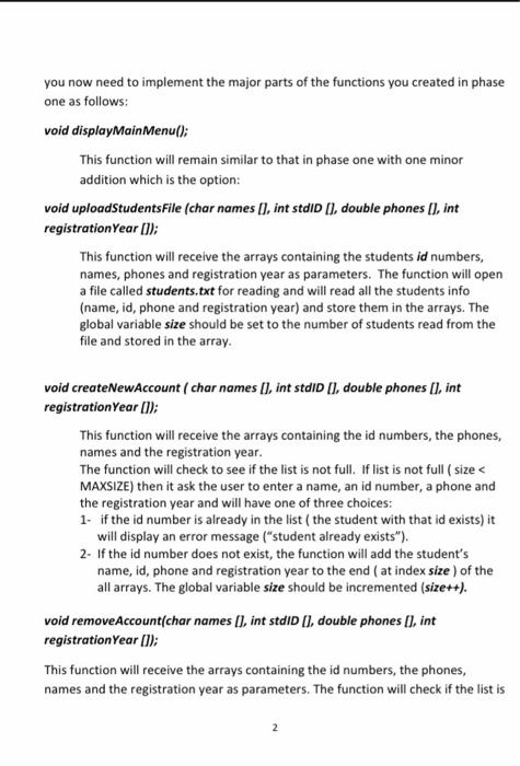 you first need to define: 1- constant called MAXSIZE (max number of