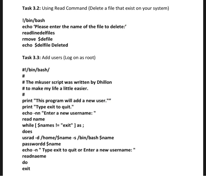  Task 3.2: Using Read Command (Delete a file that exist on