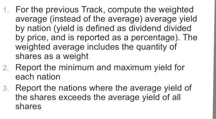  SQL problem help with number 2. 1. For the previous Track,