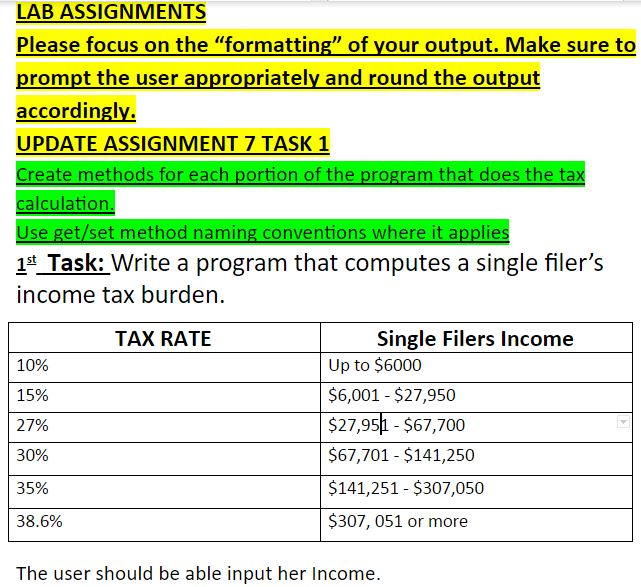 Need help on Java H/W .Thanks This was assignment 7 task 1
