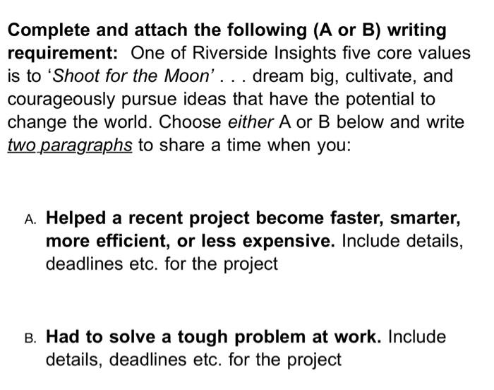  Please Write down the question Its for interview Complete and attach