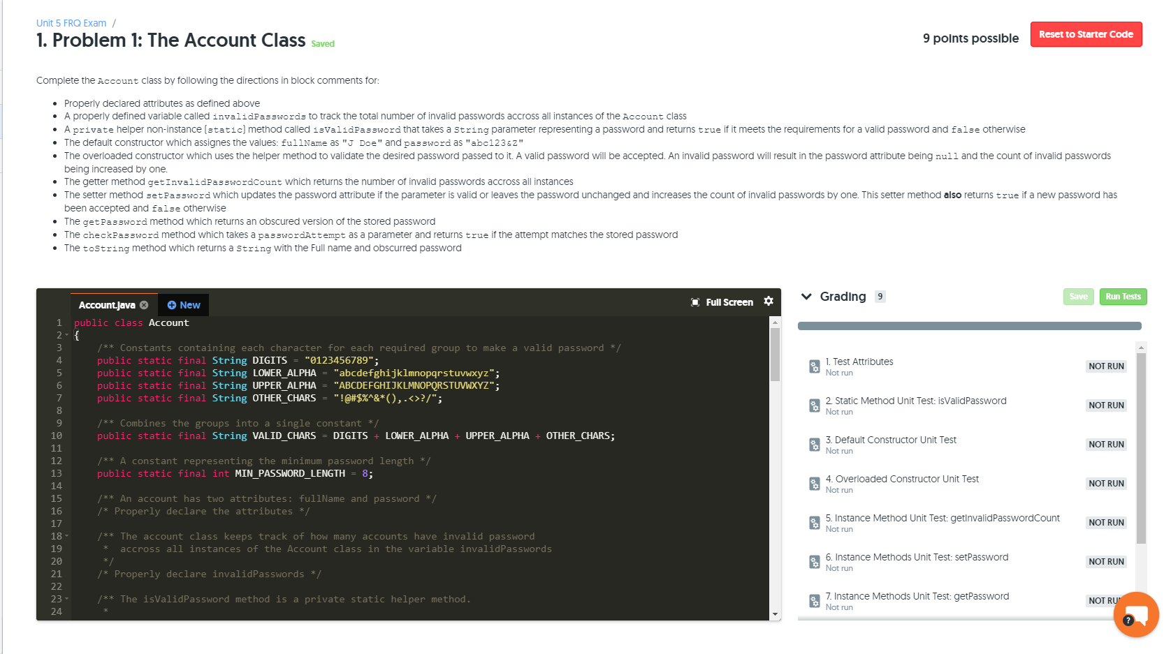 Mimir FRQ unit 5 Properly declared attributes as defined above A properly