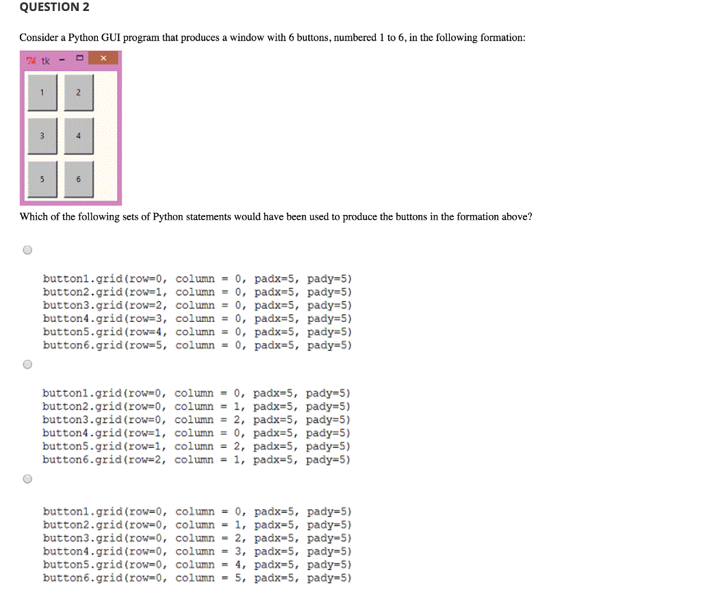 Please choose the correct answer from the answers given QUESTION 2