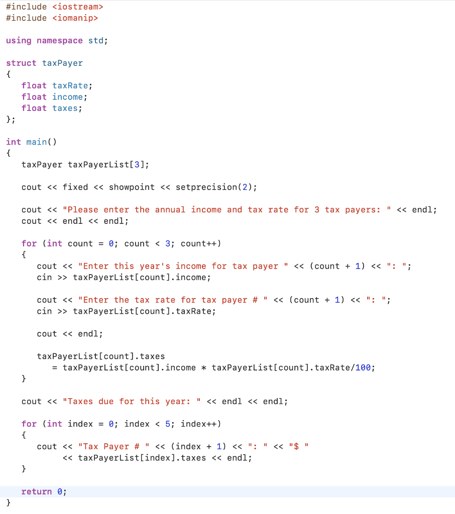 Use the following example, rewrite it but using vector instead. You need