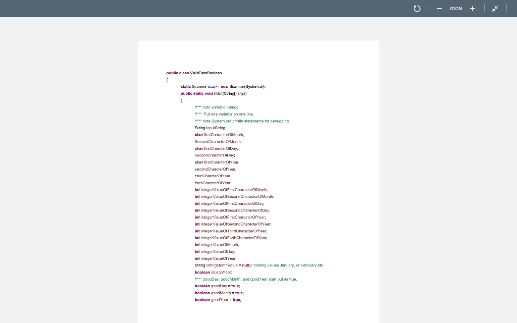 tests whether it contains a valid date. Display the date and a