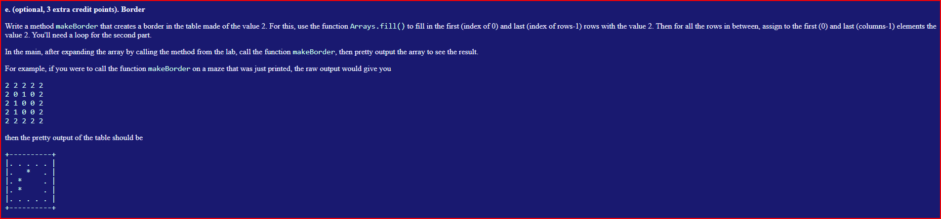 a 2D array and perform some operations with it. Ex. 1. a.