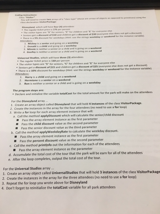  The visitorpackage is done, please help with the visitor class, the