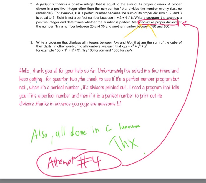  A perfect number is a positive integer that is equal to