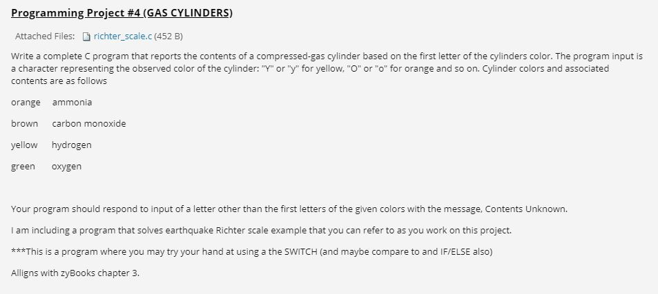 ' ***attachment*** richter_scale.c #include int main() { float n; printf("Please enter the