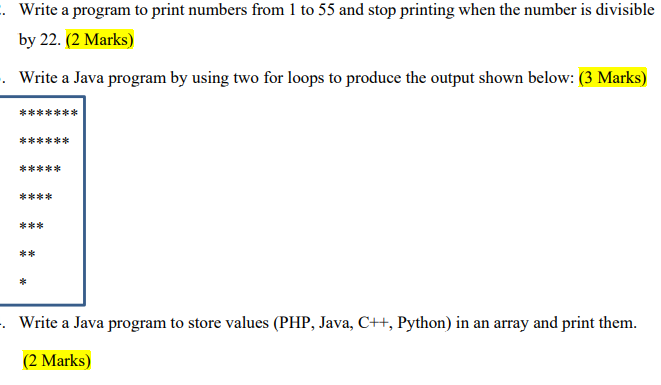 Write a program to print numbers from 1 to 55 and