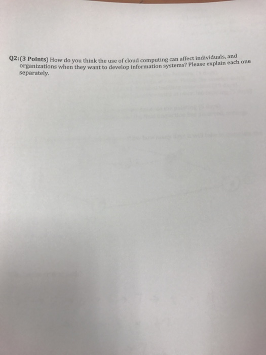  How do you think the use of cloud computing can affect