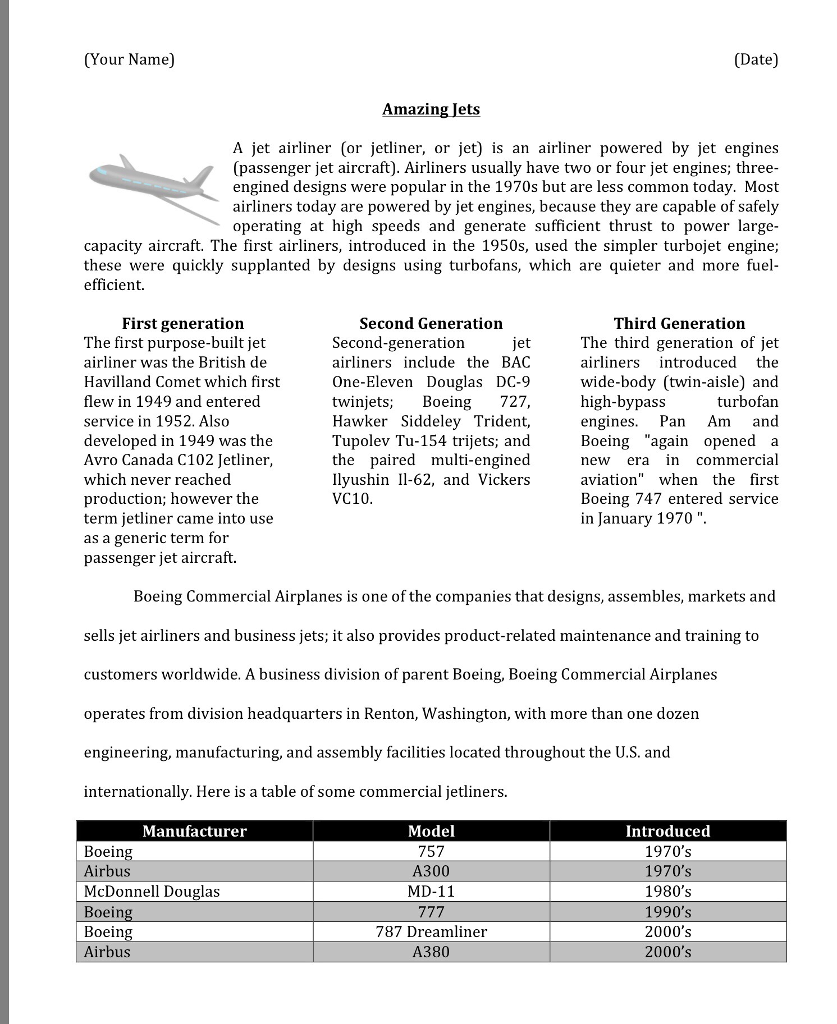 Create a document similar to the attached document, using a topic