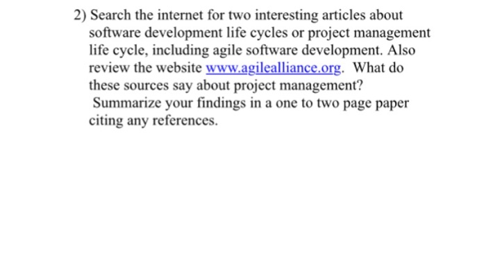  Search the internet for two interesting articles about software development life