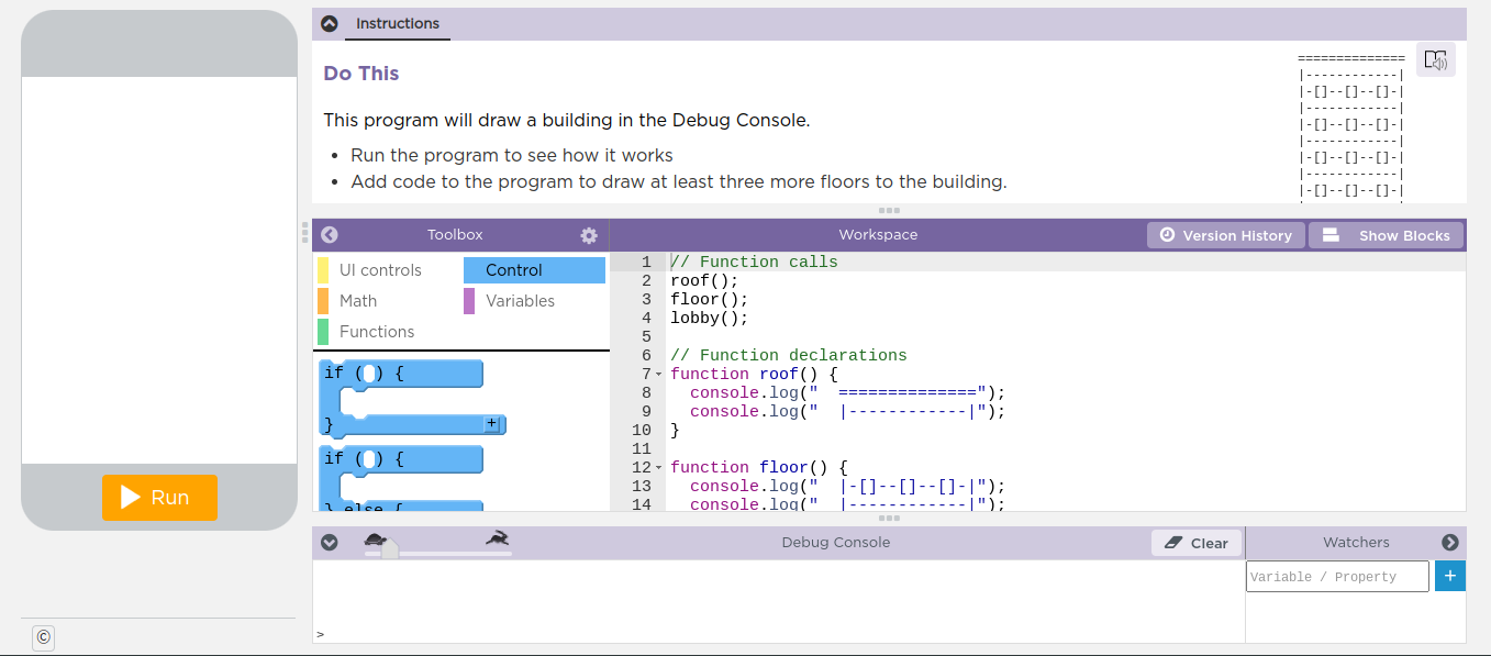  Instructions Do This ---- | -[]--[]--[]-1 | -[]--[]--[]-1 This program will