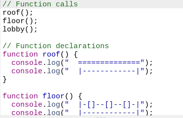 draw a building in the Debug Console. Run the program to see