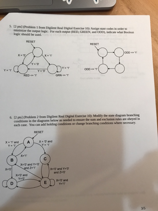  5. 12 pts] (Problem 1 from Digilent Real Digital Exercise 10):
