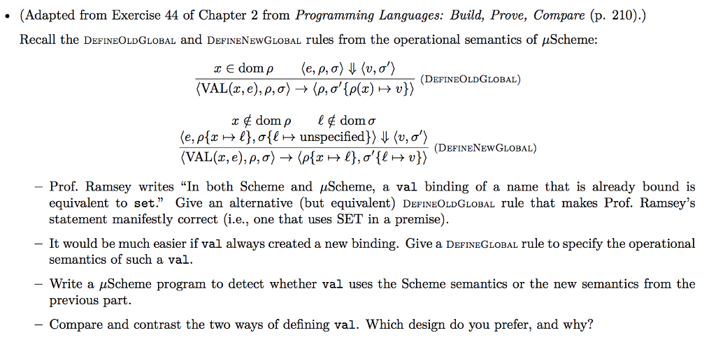 (Adapted from Exercise 44 of Chapter 2 from Programming Languages: Build,
