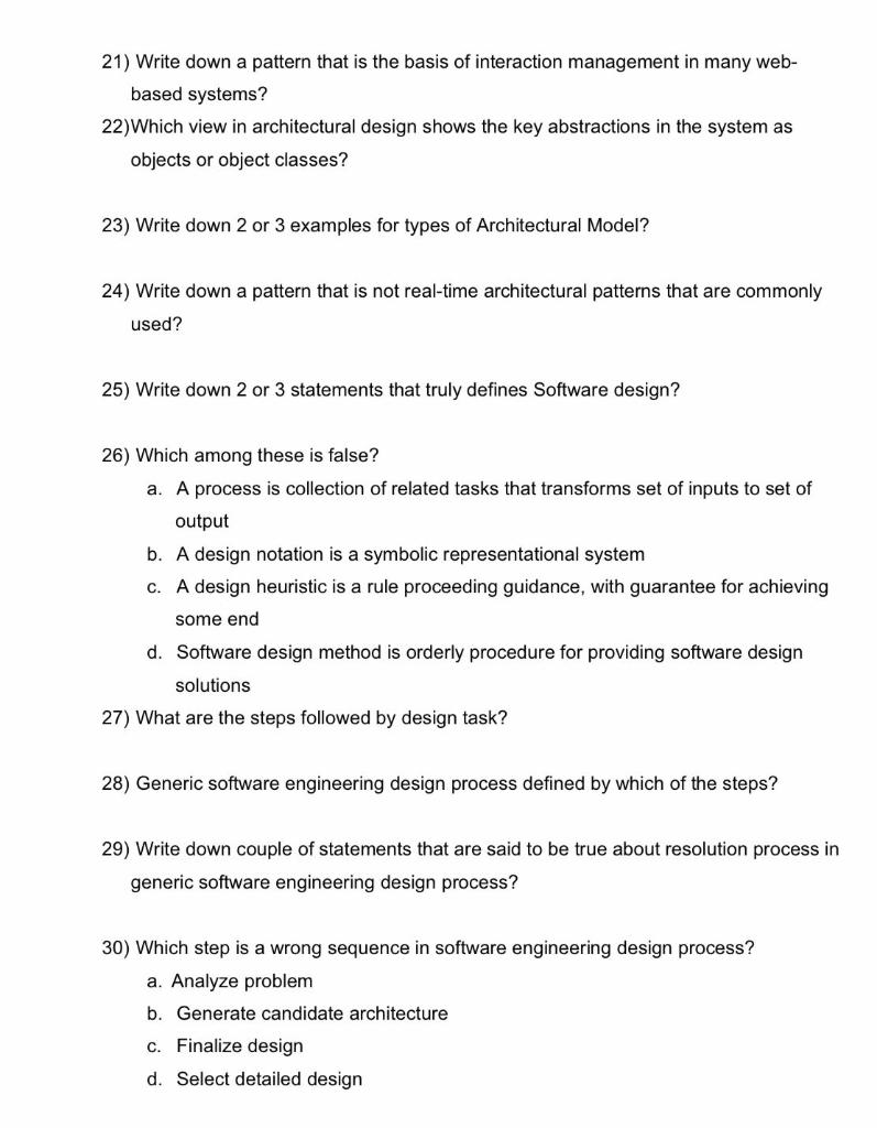 21) Write down a pattern that is the basis of interaction
