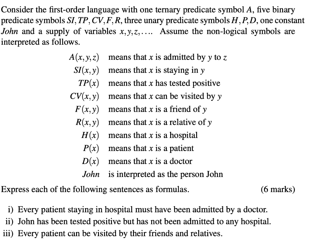 This question is related to first order logic. Please solve this question