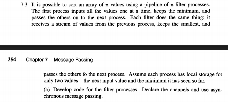 7.3 (a) only, page 353 Hint: Define an array of channels value[n]