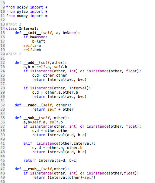 import * from numpy import * #TASK 1 class Interval: def __init__(self,