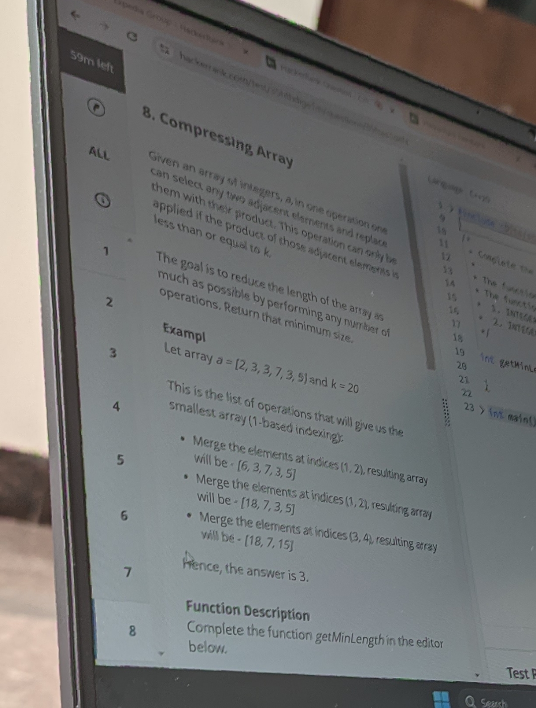  Compressing Array\ less than or equalition\ The goal is to reduce\