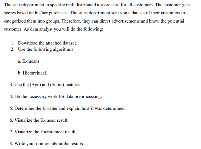  note: using spyder I want the answer in CODE The sales