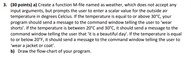 In ocave or matlab please ( 30 points) a) Create a function