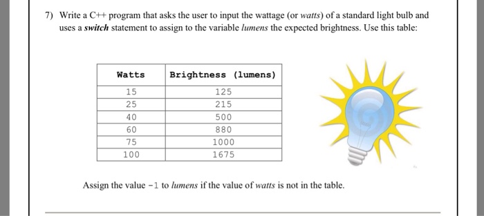  7) Write a C++ program that asks the user to input