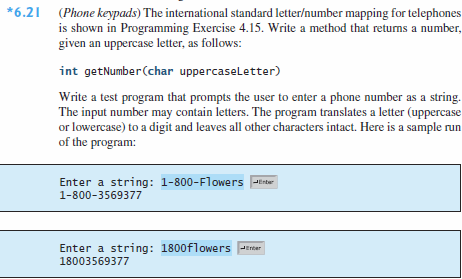 Design and implement a Java program for programming exercise 6.21, page 239