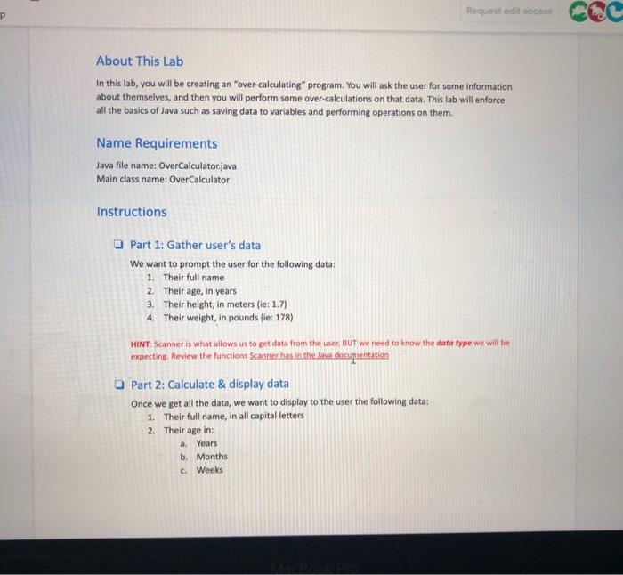 every steps. thanks in advance Introductos o Software Lab These are the