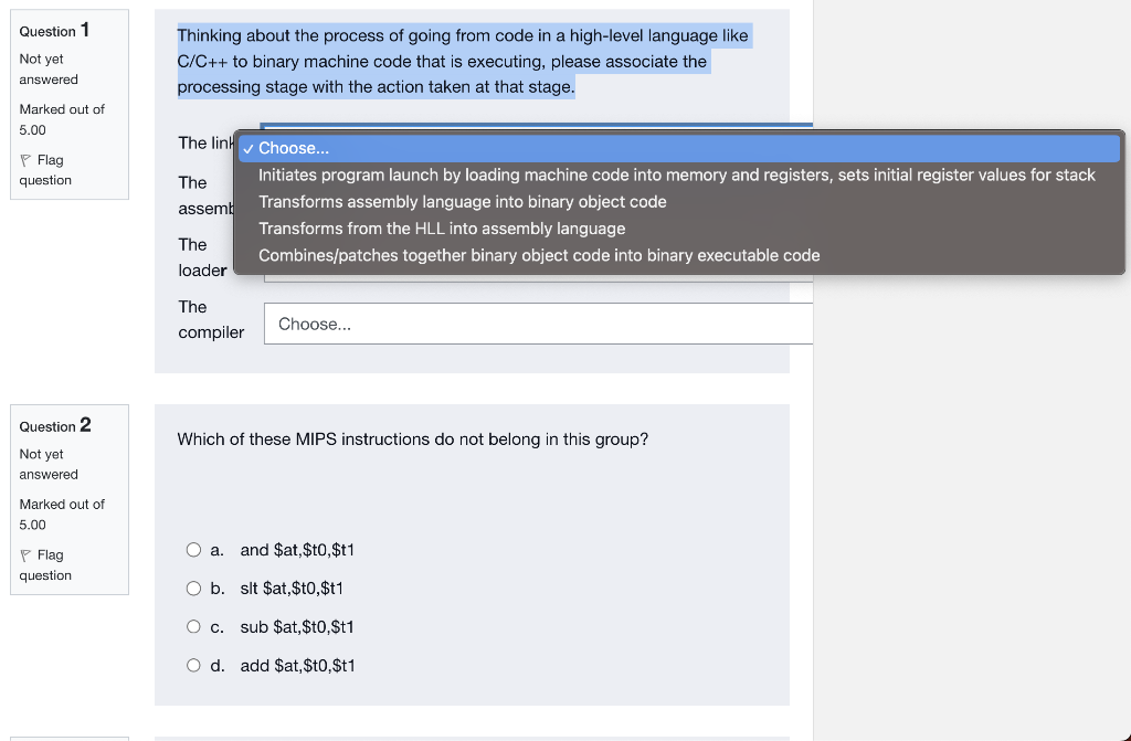 language like C/C++ to binary machine code that is executing, please associate