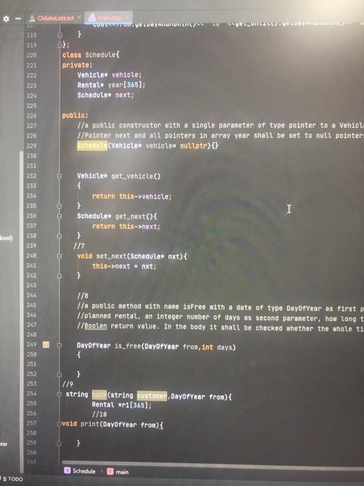 a public method with name book with a string for the renting