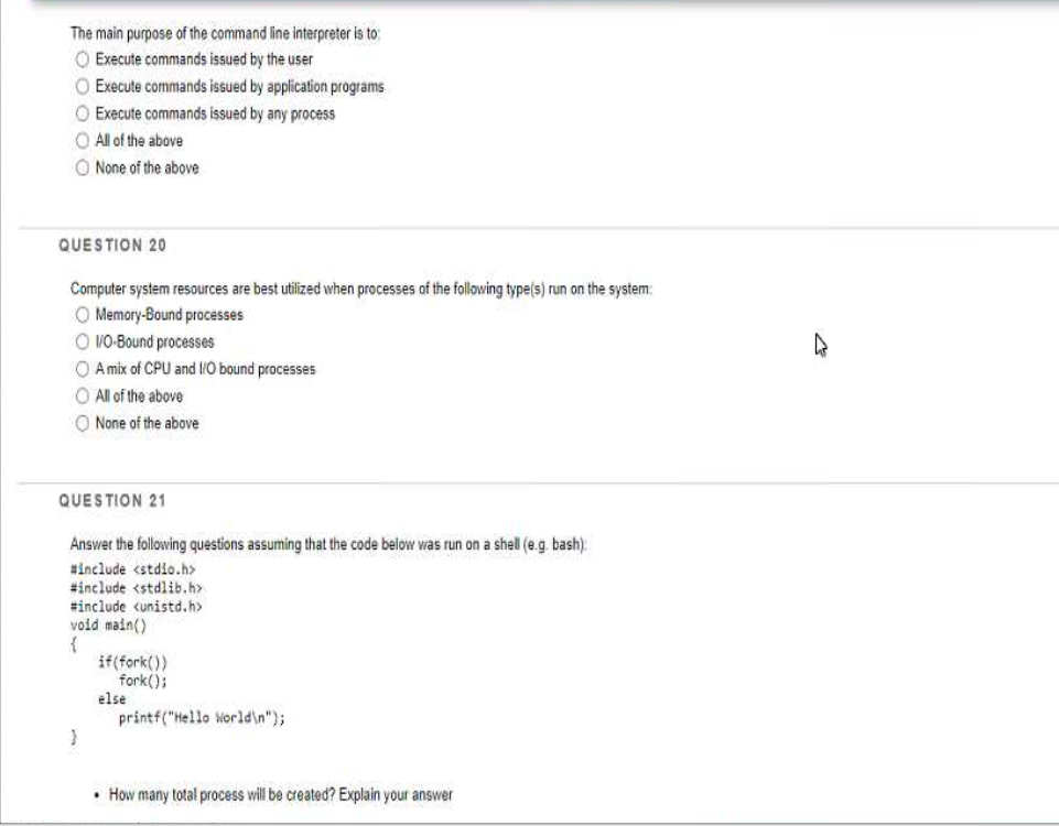 in an infinite loop and never returning control back to the operating