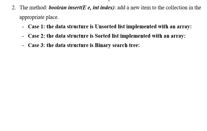 write the time complexity in the cases below the method description. :