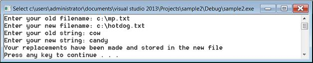 In C++, Write a program that replaces text in a file. Your