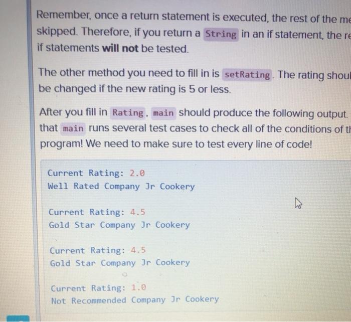rating system for a company. The company rated on a scale of