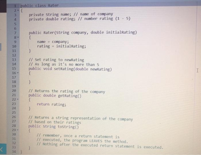 1-5. The toString representation changes based on how well rated the company