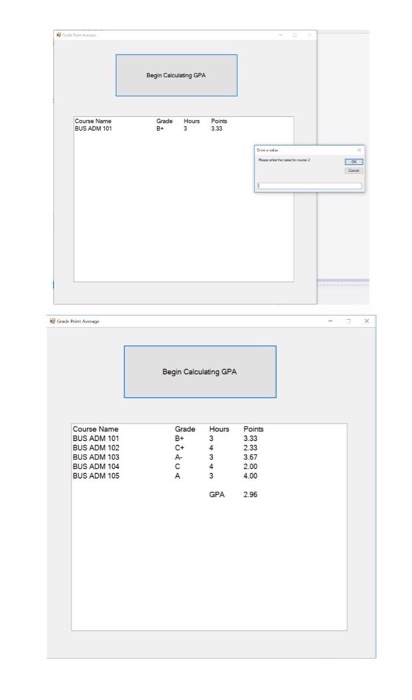 many courses they will be taking. This value should then be stored